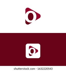 o letter logo Icon play button with combination of initial letter o