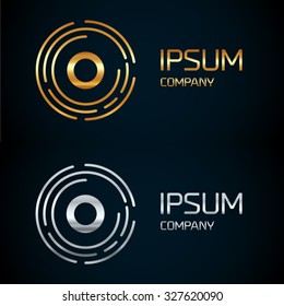 O letter logo icon template.symbol,line style letter,logotype,modern,company name brand.round,rings,circle,premium concept