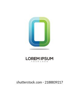 O Letter Logo initials colorful gradient abstract