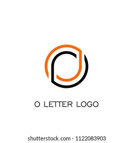 O letter logo line concept, circle logo vector graphic design.