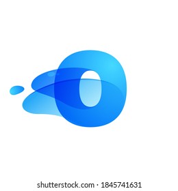 O letter logo made of clear water and dew drops. You can use it in your eco friendly identity, organic emblem, blue watercolor design and others. 