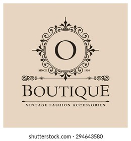 O Letter logo, Monogram design elements, line art logo design. Beautiful Boutique Logo Designs, Business sign, Restaurant, Royalty, Cafe, Hotel, Heraldic, Jewelry, Fashion, Wine. Vector illustration