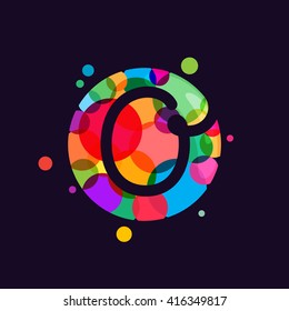 O letter logo with mosaic pattern. Abstract multicolored vector design template elements for your application or corporate identity.