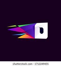 O logotipo de letra en un estilo multicolor bajo de poly. Icono perfecto para empresa digital, identidad de claraboyas, publicidad espacial, etc.