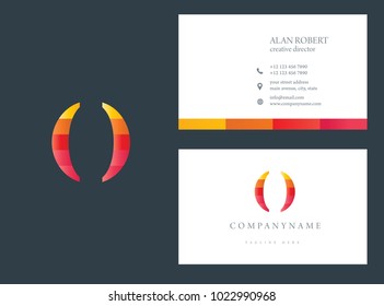 O letter logo multicolor vector design template
