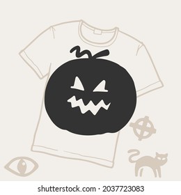 O letter logo with a pumpkin. Vector template for your Halloween t-shirt design.