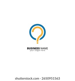 O Letter Logo with Question Mark Symbol. Creative Curiosity Icon for Quiz, FAQ and Support Platforms.