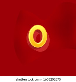 O letter logo with red background.O letter icon.