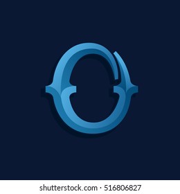 O letter logo in retro marine style. Vintage decorative typeset for labels, posters etc.