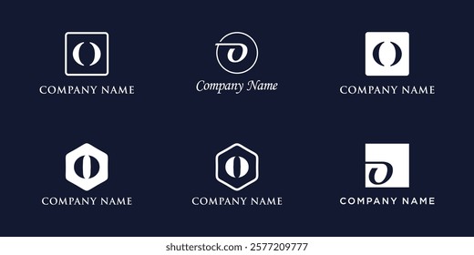 O Letter Logo Set Monogram style, bundle vector