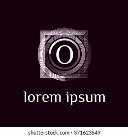 O letter logo with square border - vector (sign, symbol, icon, border)