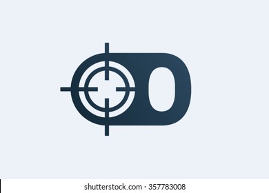 O letter logo, target cross logo design.