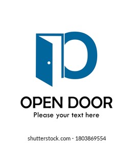 O Letter logo template illustration with door symbol. Suitable for architecture, room and interior. Also suitable for logo based alphabet.