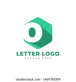 O letter logo template with polygon.