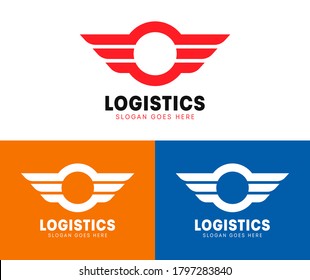 O Letter logo template. The unusual letter, Fast speed circular concept with Wings. Vector illustration design element.Your Company, Business, or Corporate brand identity