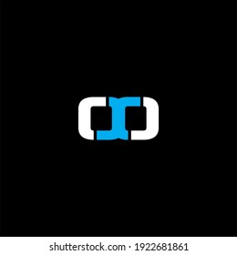 O O letter logo vector design on black color background. OO monogram