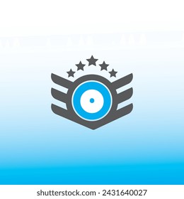 O letter logo vector design on blue and white gradient color background. O letter logo and icon design
