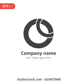 O letter logo vector design. Circle business logo. Monochrome sphere symbol element. Grey color icon on isolated white background.