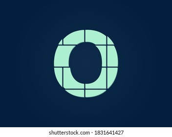 O Logo, Schriftart für Vektordesign.  Aus Messerschnitt. Für Logo, Markenzeichen, Design Elemente, Corporate Identity, Anwendung und mehr. IsolatedEps10 Illustration