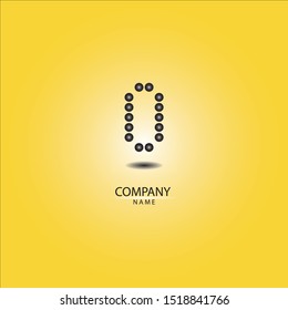 O letter logo vector graphic design, made from circle arrangement