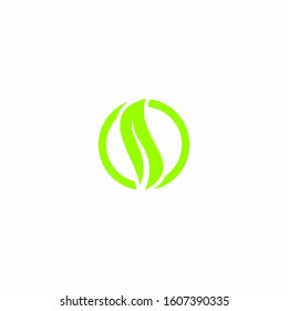 O Letter logo. Vector gree...tters logo with leaves