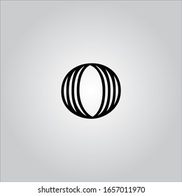 Logotipo de carta con fondo blanco.Icono de letra.Diseño agradable de letras.