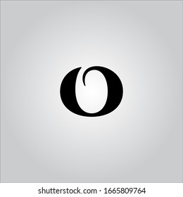 O letter logo with white gradient background.Nice letter icon.Black letter logo design.