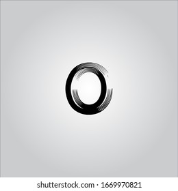 O letter logo with white gradient background.The black letter icon.Nice letter design.