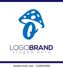 o Letter lowercase mushroom logo icon vector