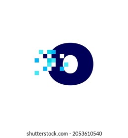 o letter lowercase pixel mark digital 8 bit logo vector icon illustration
