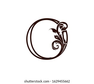 O Letter Luxury Logo. Brown O With Classic Leaves Shape design perfect for fashion, Jewelry, Beauty Salon, Cosmetics, Spa, Hotel and Restaurant Logo. 
