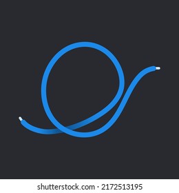O letter made shoelace. Vector isolated font for app logo, sport design, creative template and more