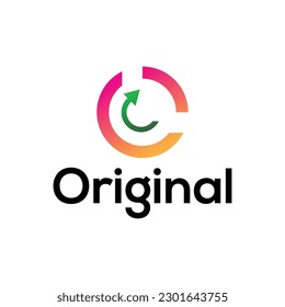 O letter minimal tech logo design