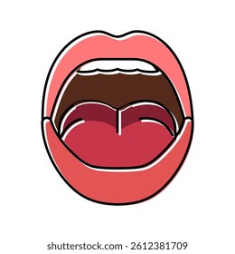 o letter mouth animate color icon vector. o letter mouth animate sign. isolated symbol illustration