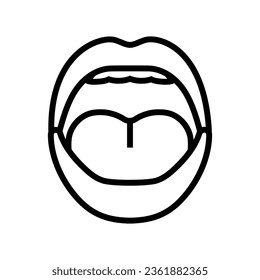 o letter mouth animate line icon vector. o letter mouth animate sign. isolated contour symbol black illustration