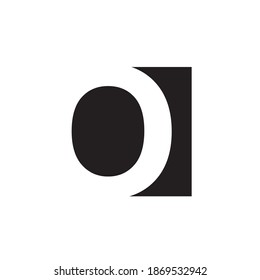 O letter negative space logo design