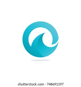 O Letter Ocean Water Wave Logo Vector Design