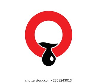 O letter with Oil Drop letter logo design elements symbols