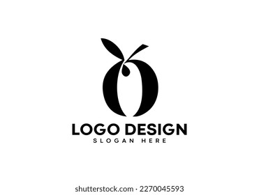 O Brief mit Olive Logo Design auf luxuriösem Hintergrund. O Monogram Initials Buchstaben Logo Konzept. O Buchstaben Symbol Design. O elegante und professionelle schwarze Buchstaben Symbol auf weißem Hintergrund.