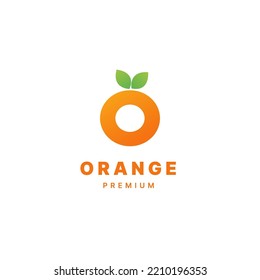 O letter orange fruit logo vector - icon illustration