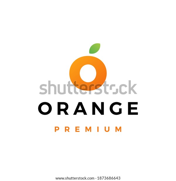 O Letter Orange Fruit Logo Vector Stock Vector (Royalty Free) 1873686643