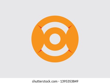 O letter orange logo. O logo