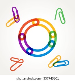 O letter from paper clip alphabet. Design template elements for your application or corporate identity.