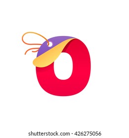 O letter with paper folded corner and sale tag. Vector paper style typeface for best price tag. Sale sticker icon for card, special offer tag, corporate identity, label or poster.