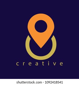 o letter pin logo vector