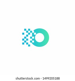 O Letter pixel logo design modern template