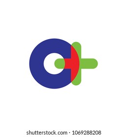 O letter plus logo design vector