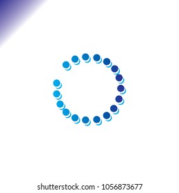 O Letter point circle Logo Vector