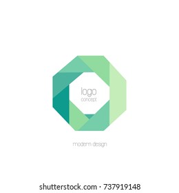 O Letter Polygon Logo Icon Design Template Element