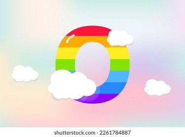 O Letter Rainbow patterns design, abstract rainbow letter for kids, love, family and scholl concept vector illustration design